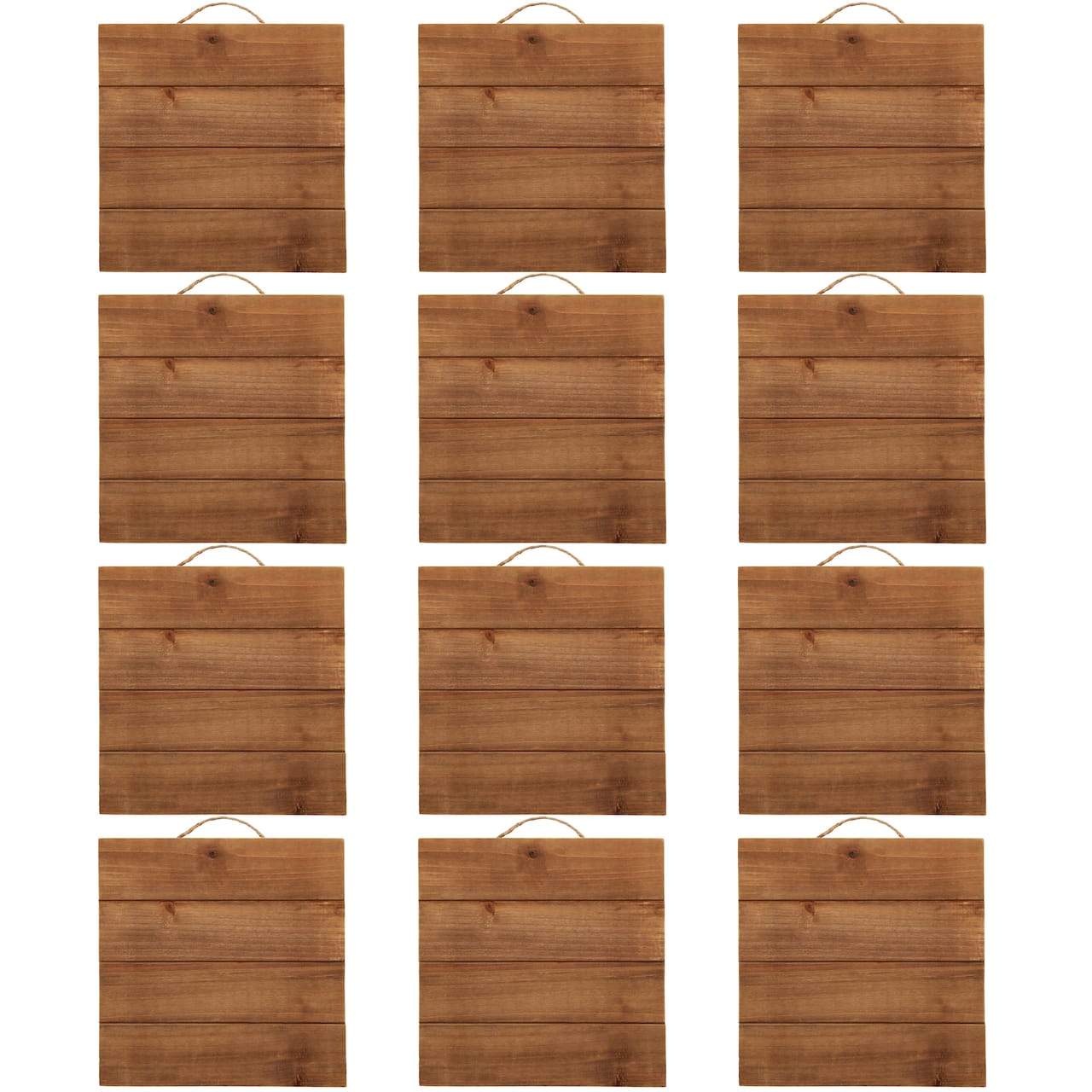 12 Pack: 10" Square Wood Pallet Plaque by Make Market®